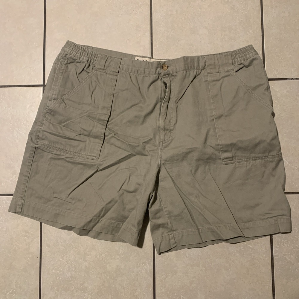 Duxbak Men's Vintage 90s Cargo Utility Shorts, Size 34, Pleated, Slate Beige